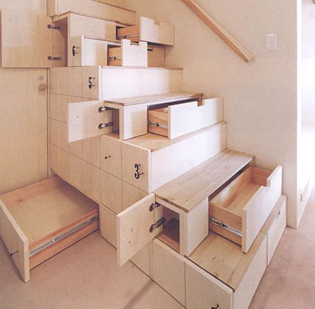 drawers in stairs